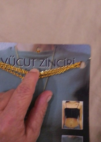 Altın Renk Zincir Detaylı Gotik Vücut Zinciri - Görsel 5