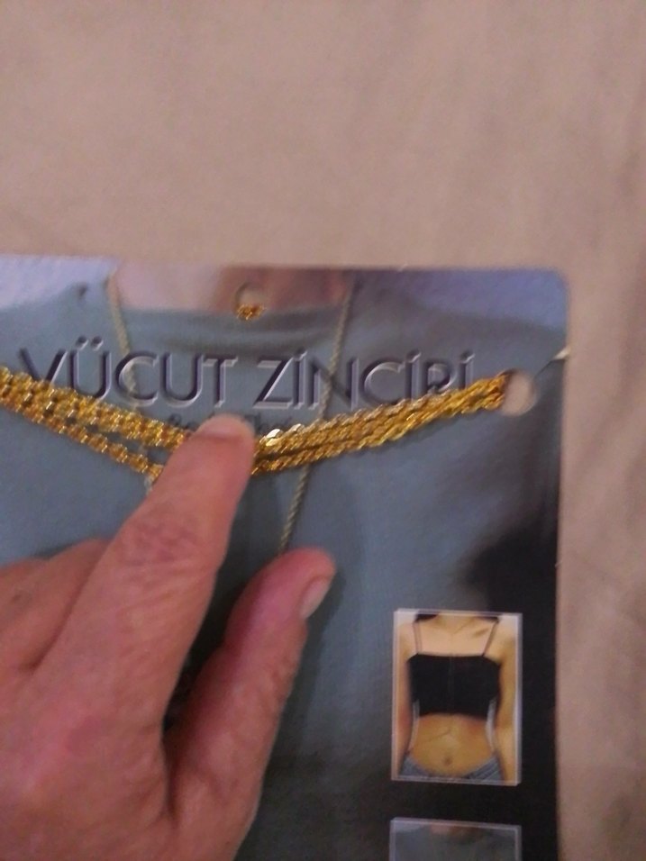 Altın Renk Zincir Detaylı Gotik Vücut Zinciri - Görsel 5