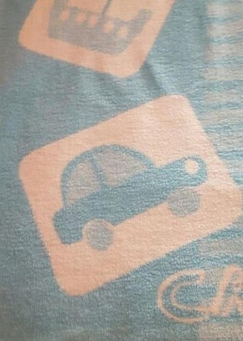 Çocuklar için renkli baskılı mavi battaniye - Görsel 3