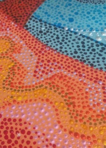 el yaptığım Çok Renkli Nokta Desenli Soyut Tablo - Görsel 4