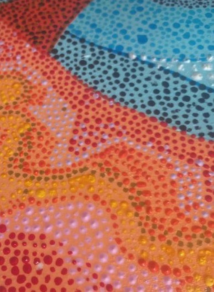 el yaptığım Çok Renkli Nokta Desenli Soyut Tablo - Görsel 4