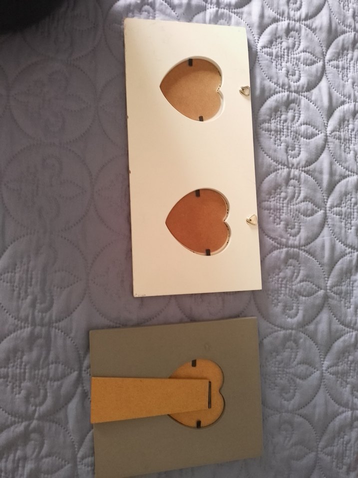 Bej Gri Kalp Desenli Fotoğraf Çerçevesi - Görsel 4