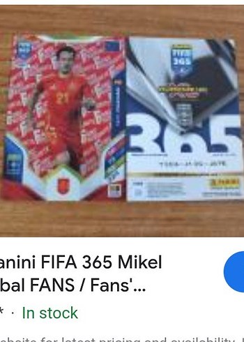 Panini FIFA 365 Mikel Futbol Kartı