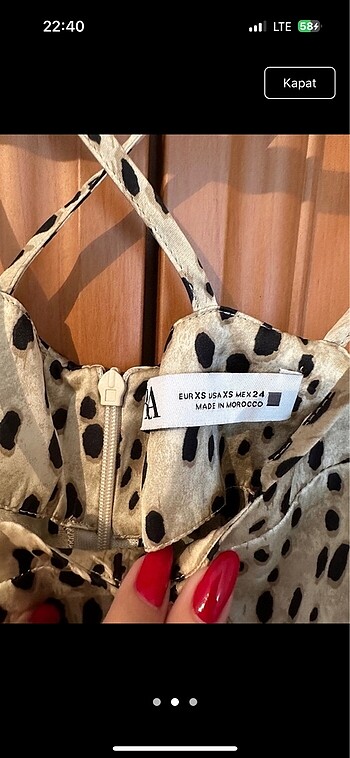 xs Beden Zara leopar elbise