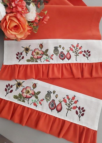 Nakışlı Bohem Runner / Masa Örtüsü
