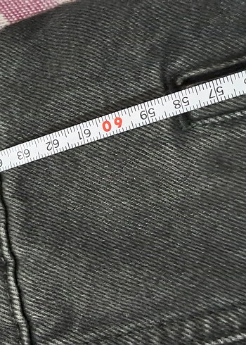 füme siyah Düğmeli oversize Kadın Denim Ceket - Görsel 7