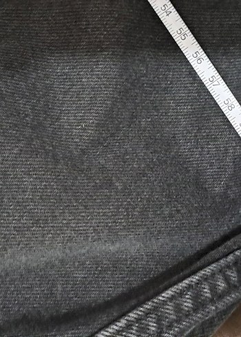 füme siyah Düğmeli oversize Kadın Denim Ceket - Görsel 6