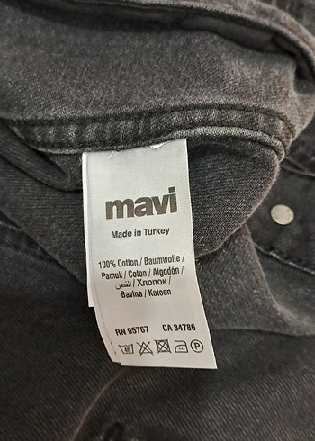 füme siyah Düğmeli oversize Kadın Denim Ceket - Görsel 10