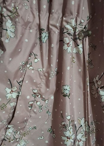 Pembe Baskılı Uzun yağmurluk - Görsel 6