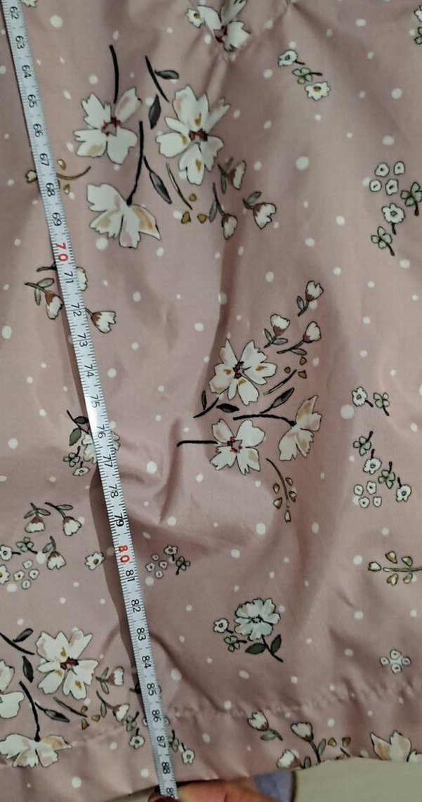 Pembe Baskılı Uzun yağmurluk - Görsel 4