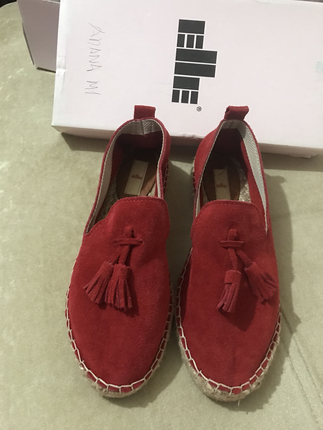 Elle hakiki süet espadril
