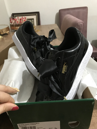38 Beden siyah Renk Puma suede heart patent siyah