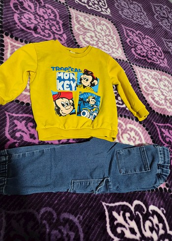 Sarı Uzun Kollu Bebek Erkek Takım - Görsel 2