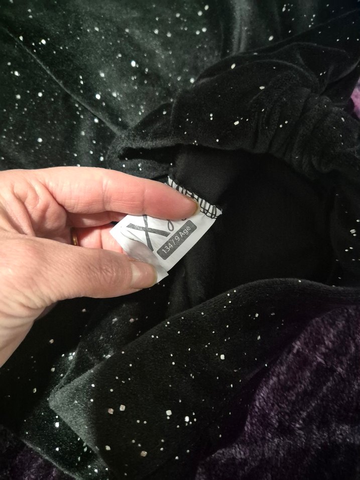 Simli Siyah Kadın Uzun Kumaş Pantolon kız çocuk 8 yaş - Görsel 2