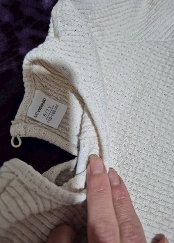 Uzun Kollu Beyaz Nakışlı Kız Elbisesi - Görsel 6