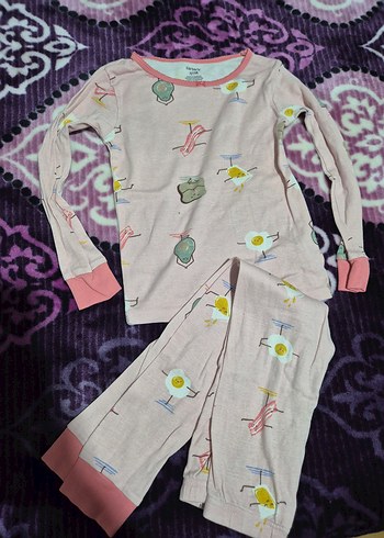 Kız Çocuk Pembe Pamuklu Uzun Kollu Pijama - Görsel 3