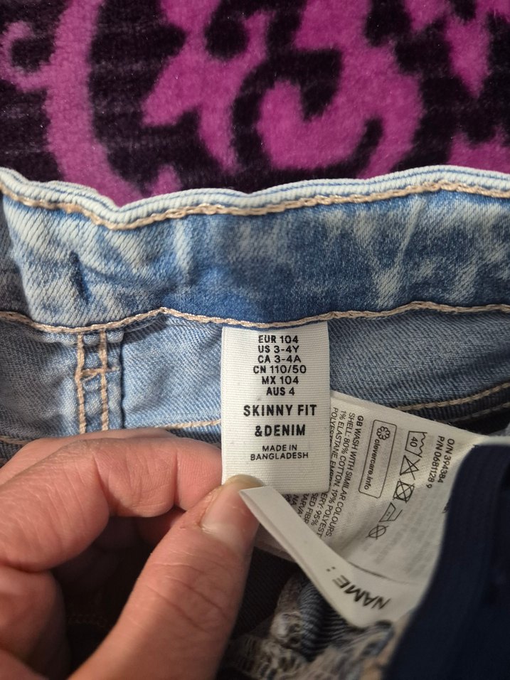 Kız Çocuk Mavi Bağcıklı Denim Pantolon - Görsel 3