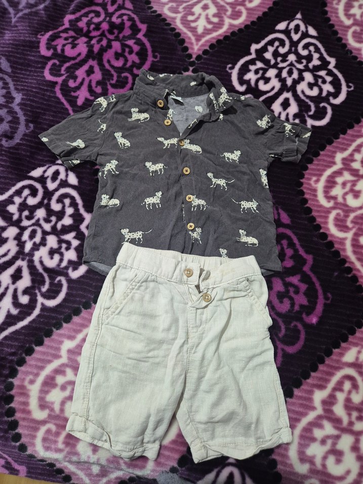 Gri Pamuklu Uzun Kollu Hamile Gömleği - Görsel 2