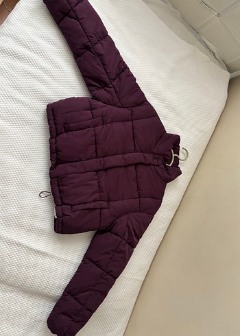 Bershka Düğmeli Mor Kadın Kışlık Mont
