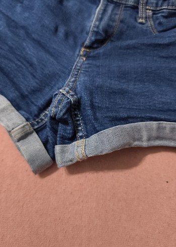 likralı kot şort - Görsel 2