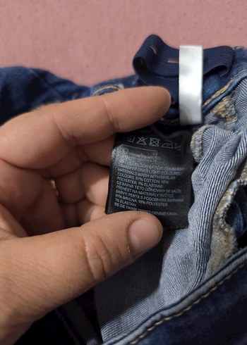 likralı kot şort - Görsel 5