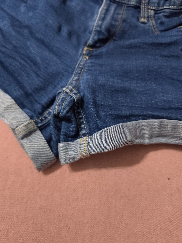 likralı kot şort - Görsel 2