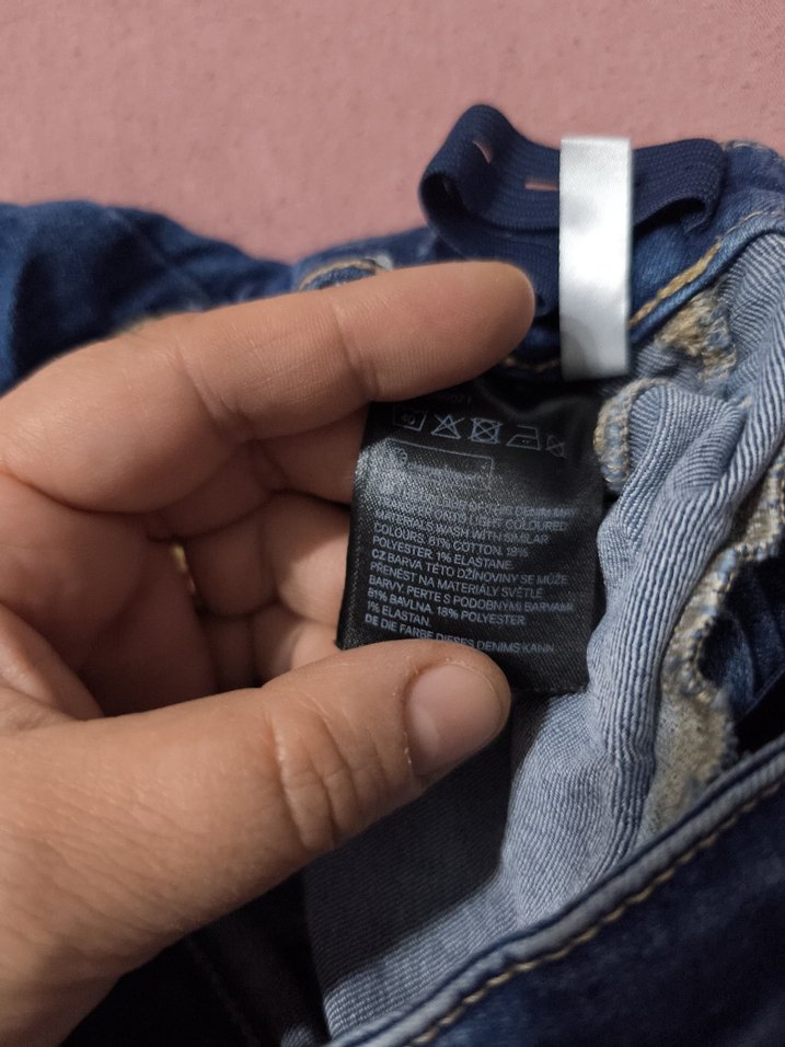 likralı kot şort - Görsel 5