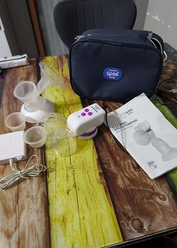 Beyaz Elektrikli Göğüs Pompası Seti