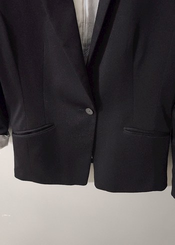 l Beden Siyah Düğmeli Kadın Blazer
