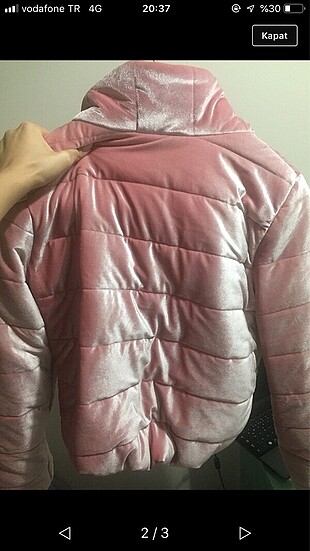 Bershka toz pembe mont