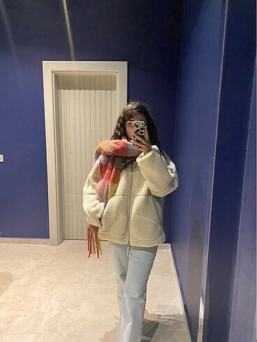 m Beden beyaz Renk H&M pelüş ceket