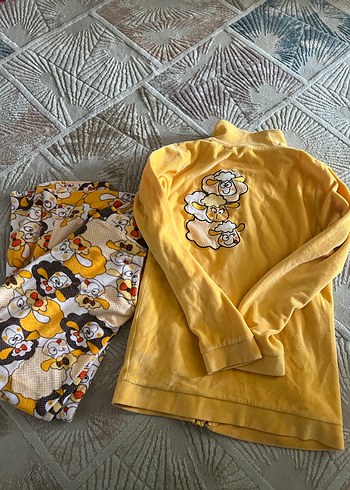 m Beden Fermuarlı Polar Pijama Takımı