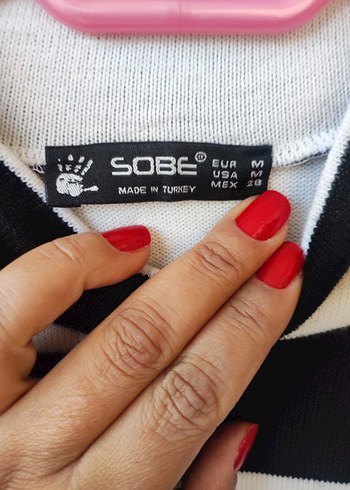 Çizgili Uzun Kollu Triko Elbise - Görsel 3