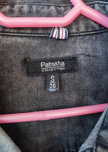 Gri Denim Uzun Kollu Düğmeli Kadın Gömlek - Görsel 2