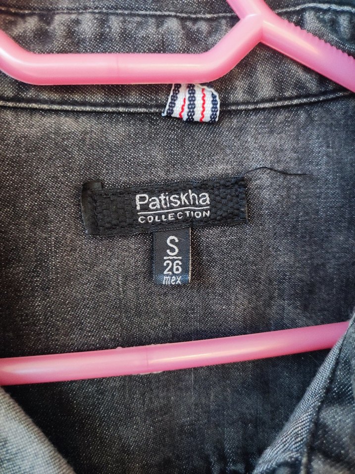 Gri Denim Uzun Kollu Düğmeli Kadın Gömlek - Görsel 2