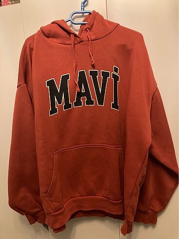 Mavi kapşonlu sweatshirt