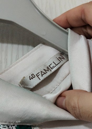 40 Beden Yeşil Nakışlı Uzun Kollu Bohem Elbise