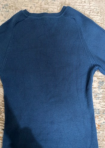 Adil Işık mavi Kısa Kollu Triko Kadın Kazak - Görsel 8