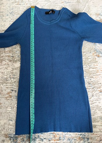 Adil Işık mavi Kısa Kollu Triko Kadın Kazak - Görsel 5