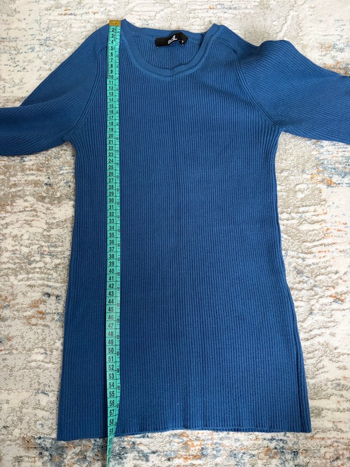 Adil Işık mavi Kısa Kollu Triko Kadın Kazak - Görsel 5