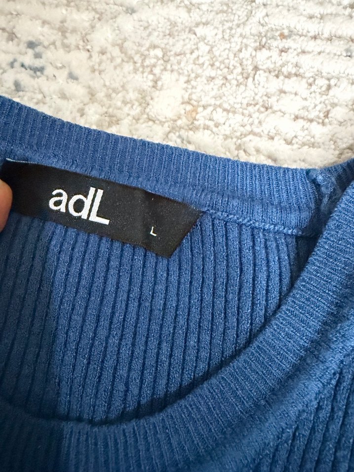 Adil Işık mavi Kısa Kollu Triko Kadın Kazak - Görsel 4