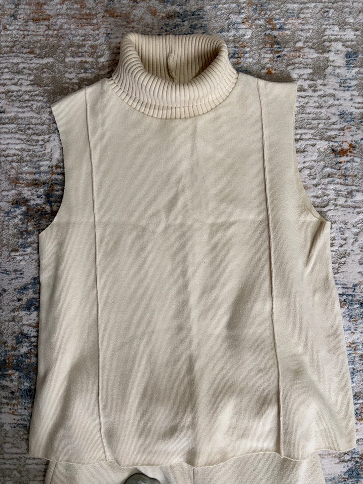 Zara krem rengi ikili takım - Görsel 3