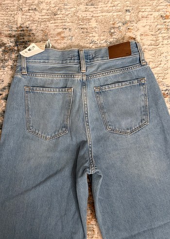 Zara yüksek bel wide leg Mavi Kadın kot pantolon - Görsel 7