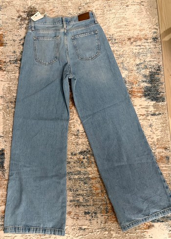 Zara yüksek bel wide leg Mavi Kadın kot pantolon - Görsel 6