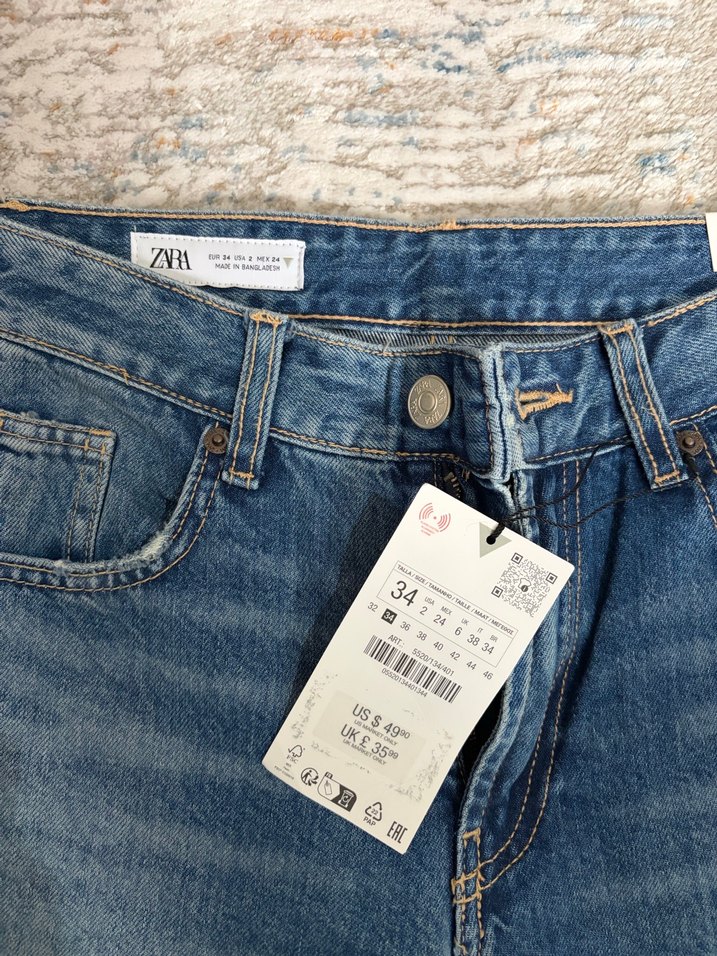 Zara Rahat Kesim Orta Bel Kadın Jean - Görsel 3