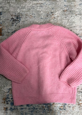 Zara Pembe V Yaka Örgü Kadın Hırka - Görsel 6