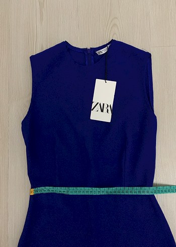 Zara Kadın Lacivert Uzun Kolsuz Elbise - Görsel 5
