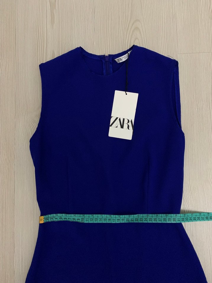 Zara Kadın Lacivert Uzun Kolsuz Elbise - Görsel 5