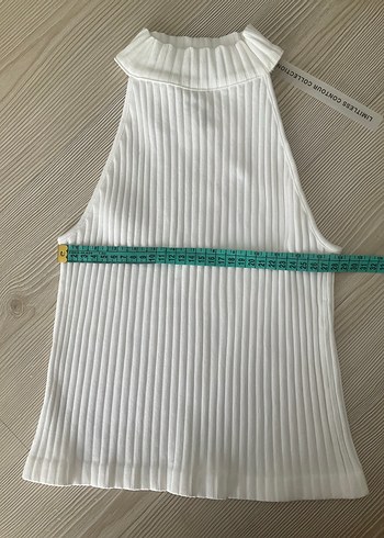 ZARA Beyaz Yarım Balıkçı Yaka Kolsuz BLUZ - Görsel 6