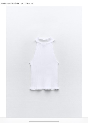 ZARA Beyaz Yarım Balıkçı Yaka Kolsuz BLUZ